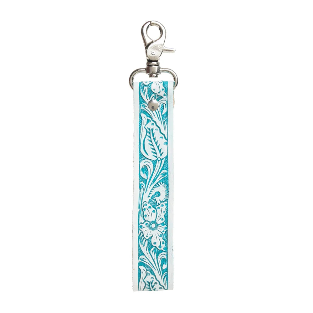 Blooming Meadow Key Fob - White & Blue