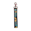 Cheyenne Bloom Handtooled Leather Keychain