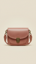 Structured Saddle Bag in Dusty Rose